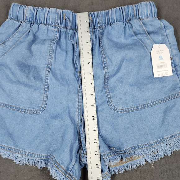 Time & Tru Shorts Womens Size XS Pull On High Rise Tencel Light Blue NWT - Picture 6 of 10
